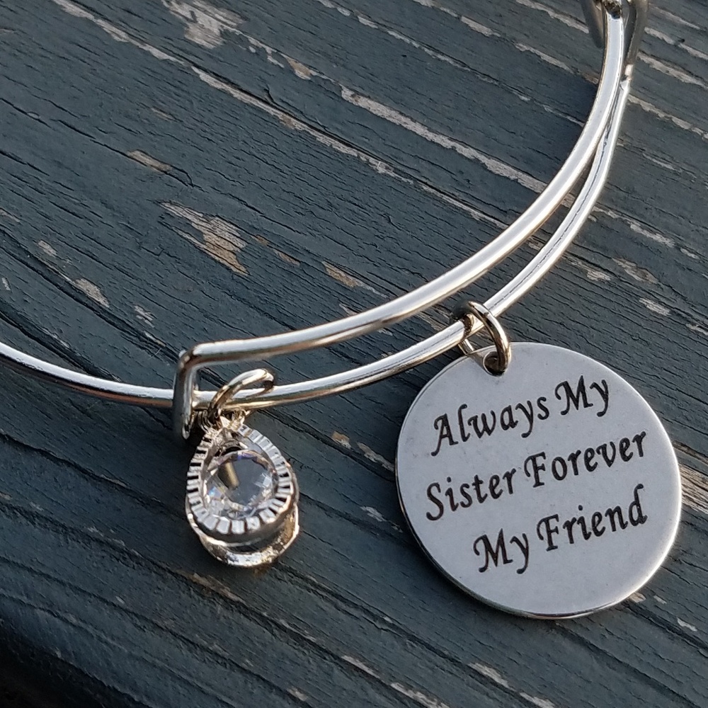 Always my sister forever my friend charm bracelet